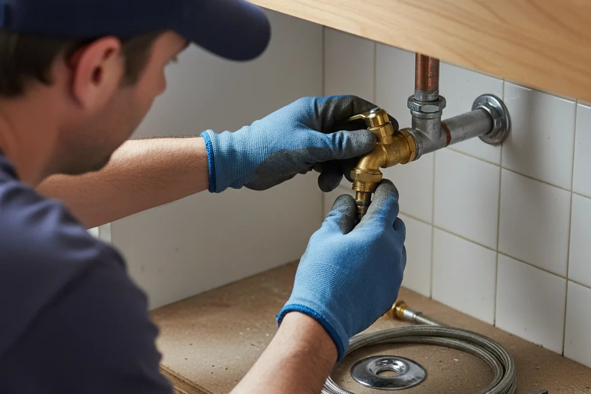 Shutoff valve and fitting work during Emergency Plumbing in Jenks